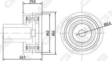 GMB GT60780 - Deflection / Guide Pulley, timing belt autospares.lv