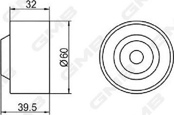 GMB GT10050 - Deflection / Guide Pulley, timing belt autospares.lv