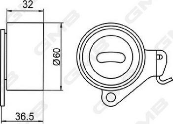 GMB GT10080 - Tensioner Pulley, timing belt autospares.lv