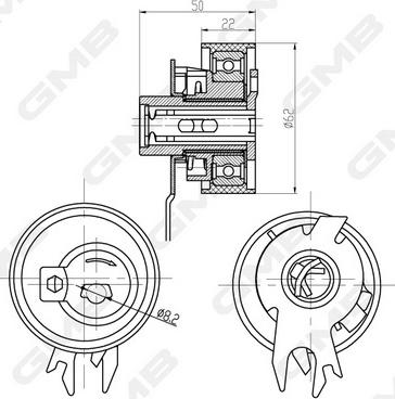GMB GTB0450 - Tensioner Pulley, timing belt autospares.lv