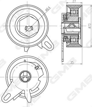 GMB GTB0460 - Tensioner Pulley, timing belt autospares.lv