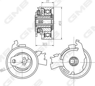 GMB GTB0040 - Tensioner Pulley, timing belt autospares.lv