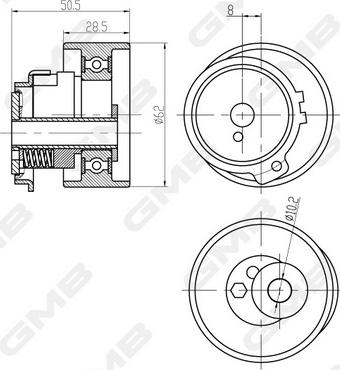 GMB GTB0870 - Tensioner Pulley, timing belt autospares.lv