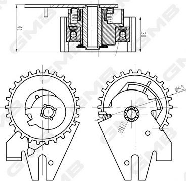 GMB GTB0390 - Tensioner Pulley, timing belt autospares.lv