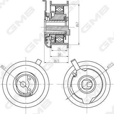 GMB GTB0270 - Tensioner Pulley, timing belt autospares.lv