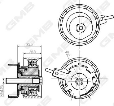 GMB GTB1060 - Tensioner Pulley, timing belt autospares.lv