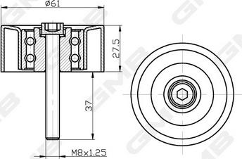 GMB GTC0220 - Deflection / Guide Pulley, timing belt autospares.lv