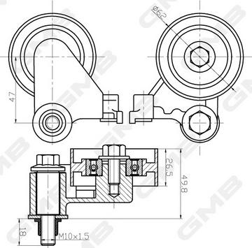 GMB GTC1040 - Deflection / Guide Pulley, timing belt autospares.lv