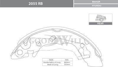 GoodWill 2055 RB - Brake Shoe Set autospares.lv