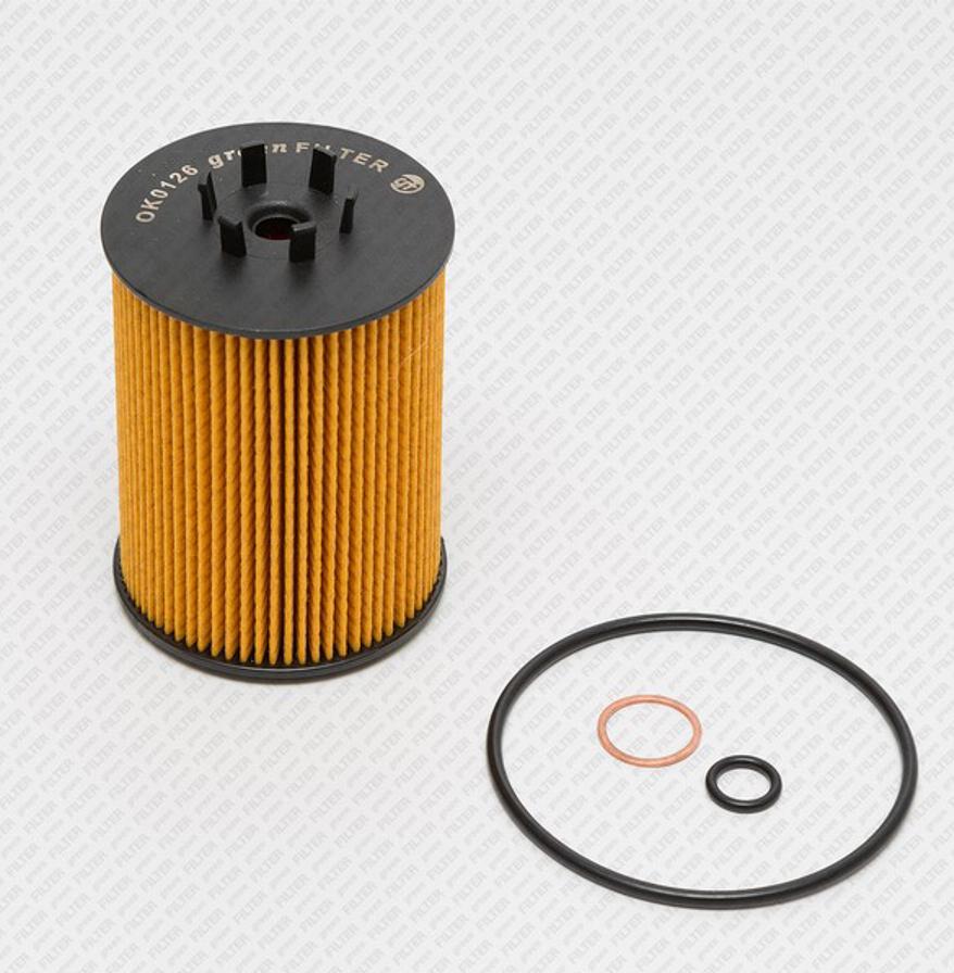 Green Filter OK0126 - Oil Filter autospares.lv