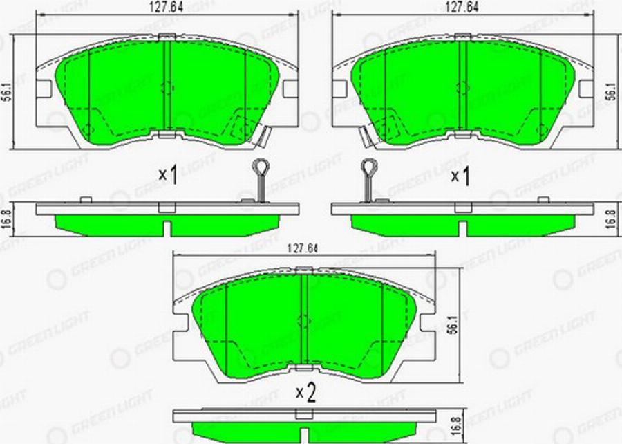 Green Light GLBP0322 - Brake Pad Set, disc brake autospares.lv