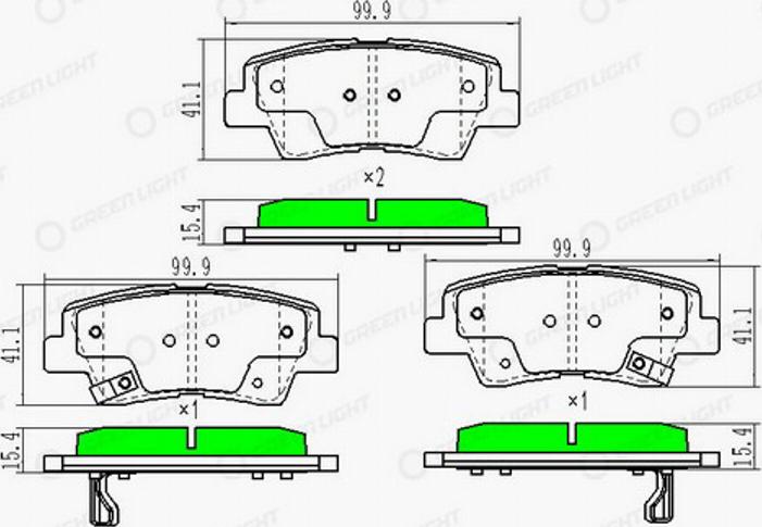 Green Light GLBP0253 - Brake Pad Set, disc brake autospares.lv