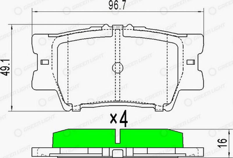 Green Light GLBP0233 - Brake Pad Set, disc brake autospares.lv