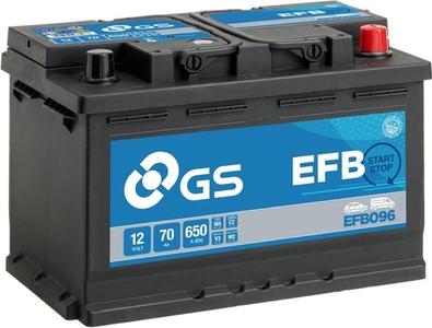 GS EFB096 - Starter Battery autospares.lv