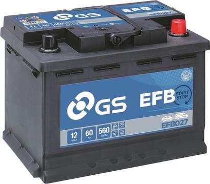 GS EFB027 - Starter Battery autospares.lv