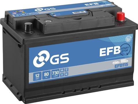 GS EFB115 - Starter Battery autospares.lv