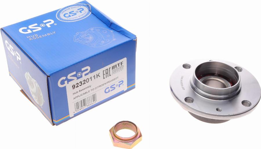 GSP 9232011K - Wheel hub, bearing Kit autospares.lv