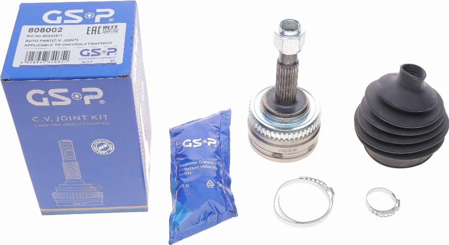 GSP 808002 - Joint Kit, drive shaft autospares.lv