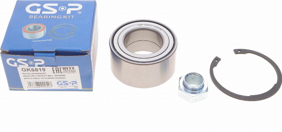 GSP GK6819 - Wheel hub, bearing Kit autospares.lv