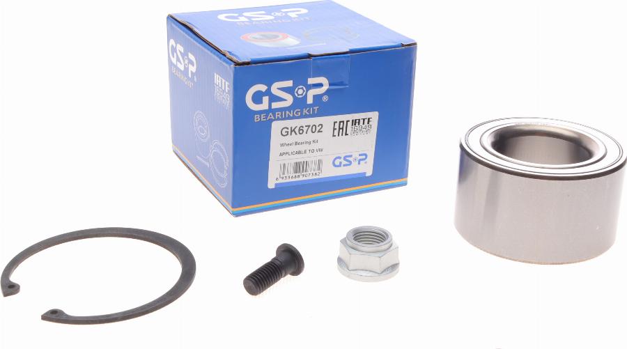 GSP GK6702 - Wheel hub, bearing Kit autospares.lv