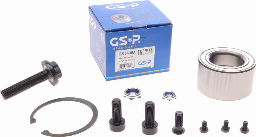 GSP GK3406A - Wheel hub, bearing Kit autospares.lv