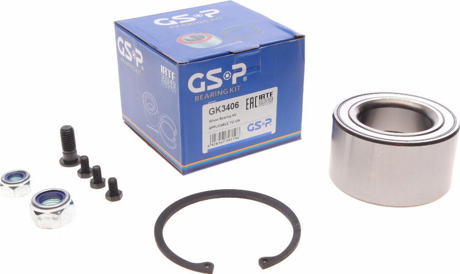 GSP GK3406 - Wheel hub, bearing Kit autospares.lv