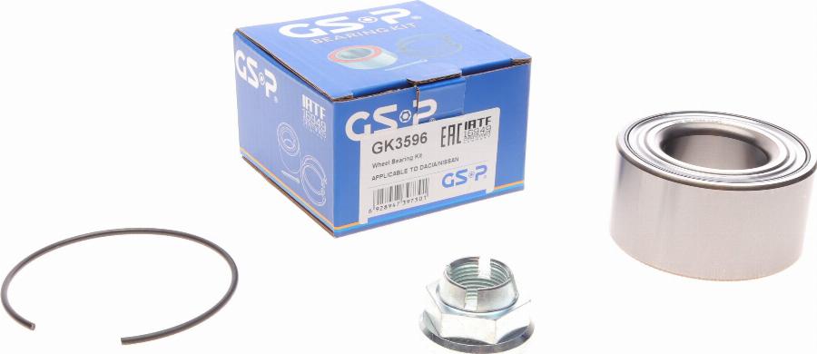 GSP GK3596 - Wheel hub, bearing Kit autospares.lv