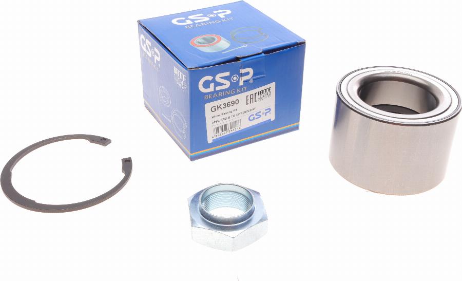 GSP GK3690 - Wheel hub, bearing Kit autospares.lv