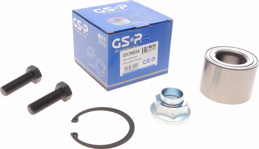 GSP GK3662A - Wheel hub, bearing Kit autospares.lv