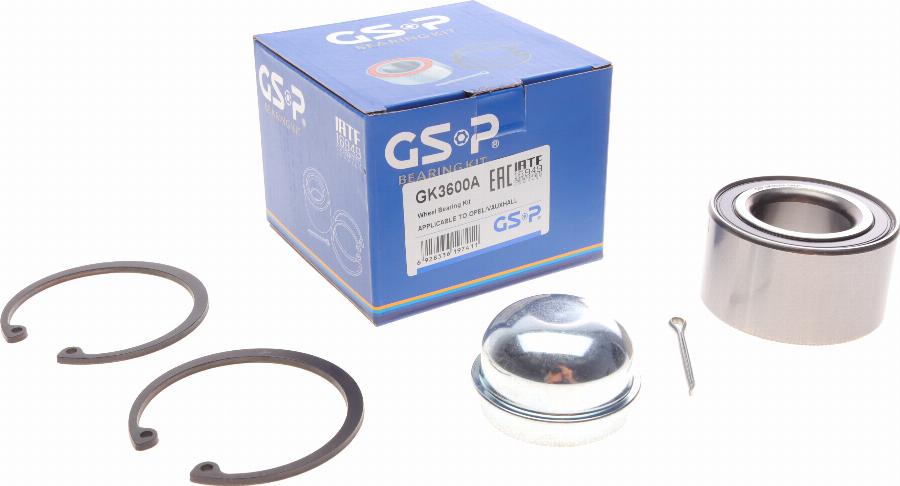 GSP GK3600A - Wheel hub, bearing Kit autospares.lv