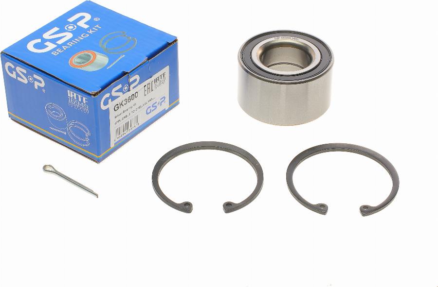 GSP GK3600 - Wheel hub, bearing Kit autospares.lv