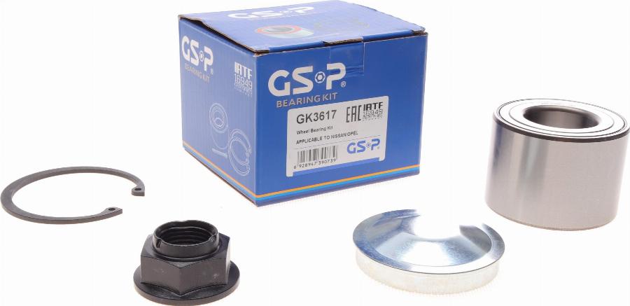 GSP GK3617 - Wheel hub, bearing Kit autospares.lv