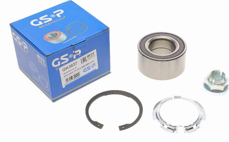 GSP GK3637 - Wheel hub, bearing Kit autospares.lv