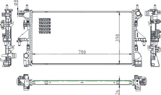 Hart 643 013 - Radiator, engine cooling autospares.lv