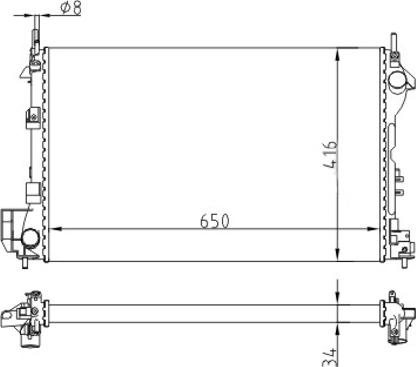 Hart 605 991 - Radiator, engine cooling autospares.lv