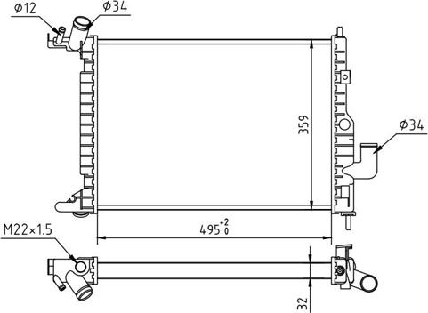 Hart 605 980 - Radiator, engine cooling autospares.lv