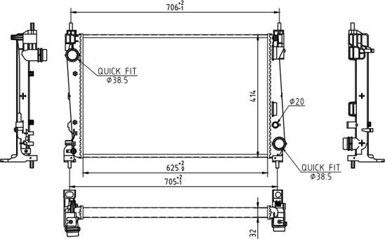 Hart 605 929 - Radiator, engine cooling autospares.lv