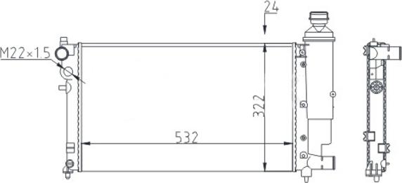 Hart 605 558 - Radiator, engine cooling autospares.lv