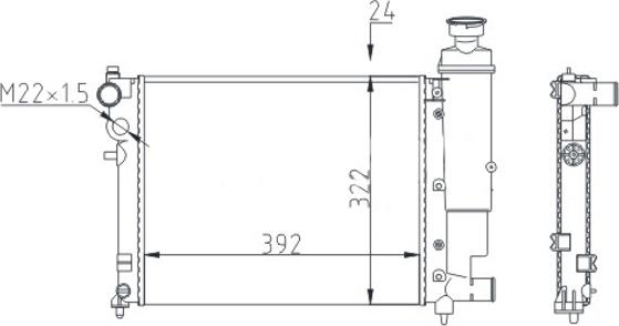 Hart 605 564 - Radiator, engine cooling autospares.lv