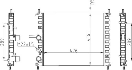 Hart 605 561 - Radiator, engine cooling autospares.lv