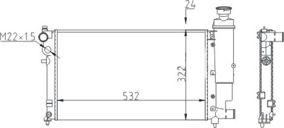 Hart 605 563 - Radiator, engine cooling autospares.lv