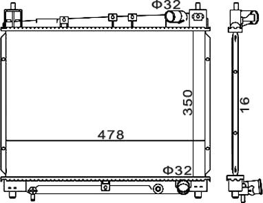 Hart 606 456 - Radiator, engine cooling autospares.lv