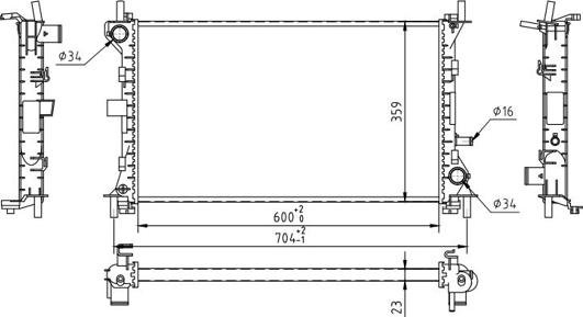 Hart 606 413 - Radiator, engine cooling autospares.lv