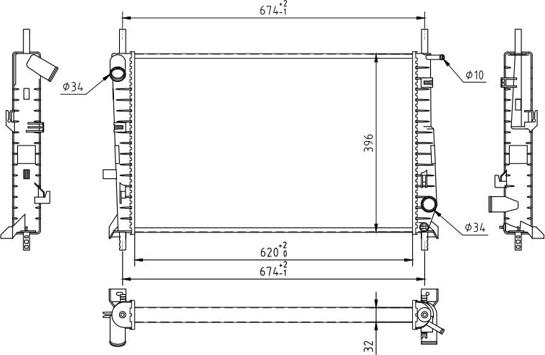 Hart 606 832 - Radiator, engine cooling autospares.lv