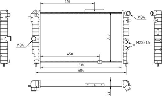 Hart 600 948 - Radiator, engine cooling autospares.lv