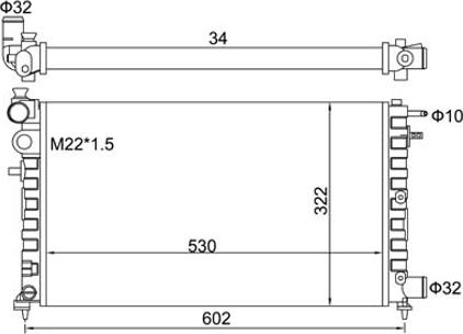 Hart 600 483 - Radiator, engine cooling autospares.lv