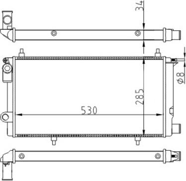 Hart 600 539 - Radiator, engine cooling autospares.lv