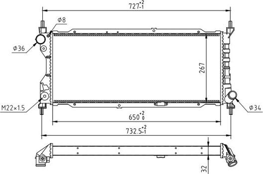 Hart 600 267 - Radiator, engine cooling autospares.lv