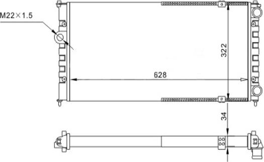 Hart 600 725 - Radiator, engine cooling autospares.lv