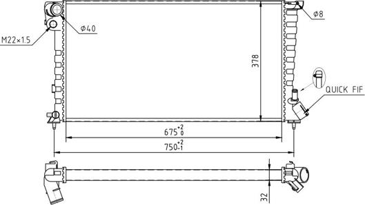 Hart 601 911 - Radiator, engine cooling autospares.lv